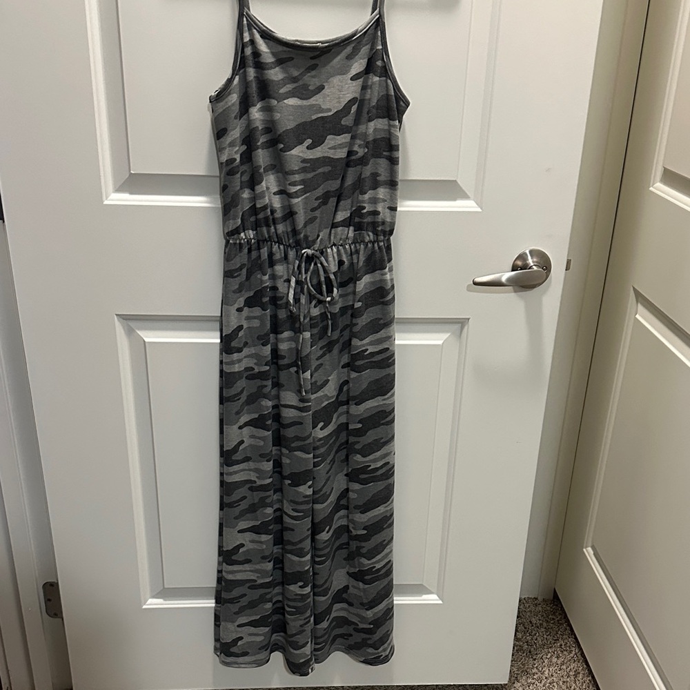 Gray Camo Maxi Dress